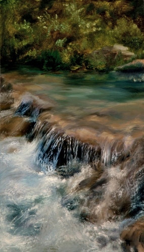 Rock water, oil on panel, cm 35x20