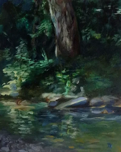 Fiume segreto 1, oil on panel, cm 30x20