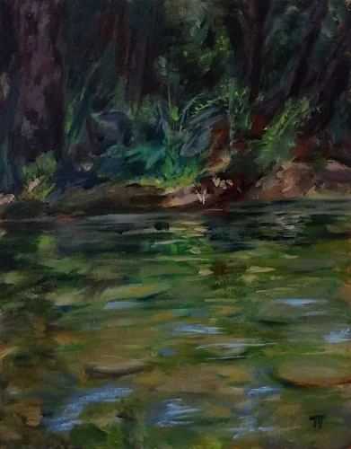Fiume segreto, oil on panel, cm 30x20