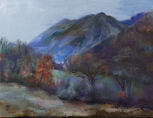 La montagna, oil on panel, cm 25x30