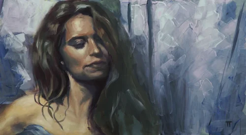 Solo donna#13 - olio su pannello - cm 50x25