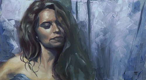 Solo donna#13 - olio su pannello - cm 50x25
