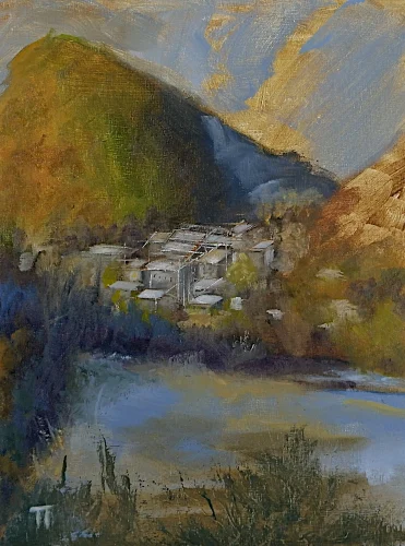 Tracce di neve, oil on panel, cm 20x30