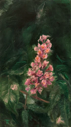 Red Chestnut - olio su pannello - cm 20x35