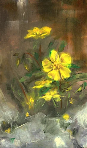 Rock Rose - olio su pannello - cm 20x35