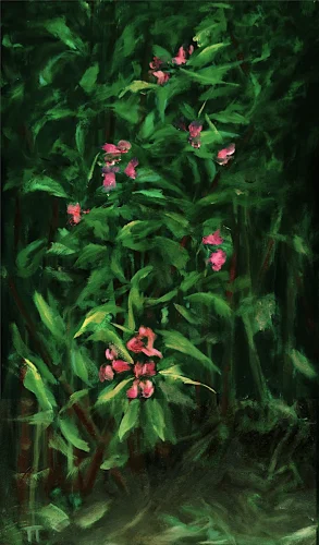 Impatiens- olio su pannello - cm 20x35