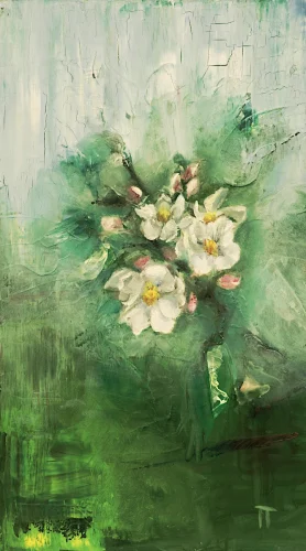 Crab apple - olio su pannello - cm 20x35