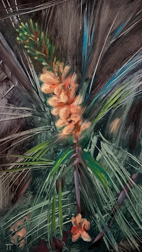 Pine - olio su pannello - cm 20x35