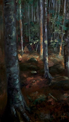il Faggeto - olio su pannello - cm 20x35